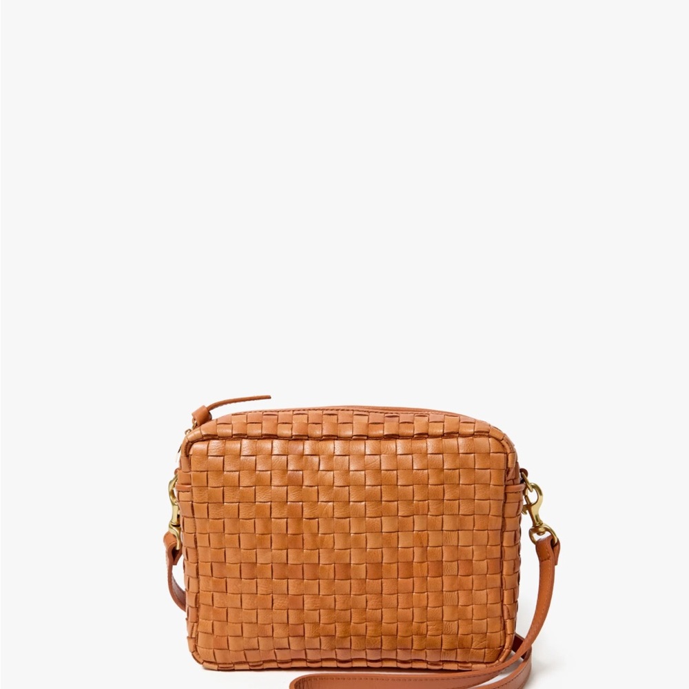 Woven Tan Crossbody Bag